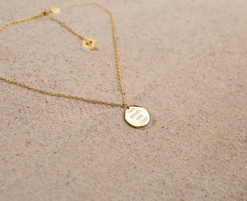 filigrane kinder ankerkette "two waves one love"